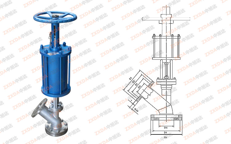 氣動(dòng)帶手動(dòng)放料閥結(jié)構(gòu)圖 氣動(dòng)帶手動(dòng)放料閥結(jié)構(gòu)圖